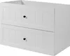A white bathroom vanity cabinet with two drawers. Voir les images du produit