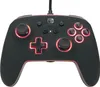 A black Nintendo Switch controller with red illuminated accents. Voir les images du produit