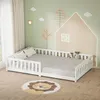A child's bed in a room with playful wall decorations. Produktbild-Vorschau