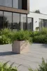 VIVANNO Pflanzkübel Fiberglas BLOCK Würfel, Streifenbeige Produktbild-Vorschau 2