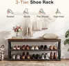 Tribesigns Schuhbank, 3-stöckiges Schuhregal Holz Produktbild-Vorschau 3