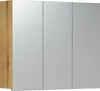 A three-door mirrored cabinet with a wood-effect frame. Produktbild-Vorschau