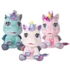 Three plush unicorn toys are sitting on a white background. Podgląd zdjęcia produktu