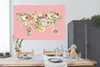 MuchoWow® Poster Weltkarte - Rosen - Anemone - Rosa 180x120 Produktbild-Vorschau 3