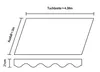 Diagram showing the dimensions of a fabric awning. Produktbild-Vorschau