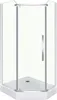 Duschkabine, GLASGOW 100X80 LINKS mit Duschtasse und Siphon Produktbild-Vorschau 1