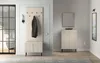 A modern entryway with a coat rack, bench, and storage cabinet. Náhľad obrázku produktu