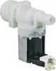 A close-up studio shot of a white and black water inlet valve for a dishwasher. Produktbild-Vorschau