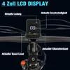 A close-up view of an e-bike's handlebar display and controls, with labels pointing to different functions. Produktbild-Vorschau