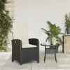 Gartensessel Verstellbar mit Kissen Schwarz Poly Rattan Produktbild-Vorschau 3