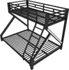 A black metal bunk bed with a ladder. Náhled obrázku produktu