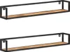 vidaXL Mensole a muro 2 pz. 120 cm Legno di mango grezzo Anteprima dell’immagine prodotto 7