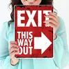 Exit this way out Metallschild XXL in 28x38 cm mit Pfeil Produktbild-Vorschau 3