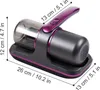 A handheld vacuum cleaner with a charging base, shown with dimensions indicated. Produktbild-Vorschau