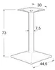 A technical drawing of a table base with dimensions indicated. Podgląd zdjęcia produktu