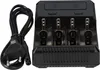 A black battery charger with a power cord is shown against a white background. Produktbild-Vorschau