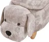 BELIANI Béžový sametový puf pes, pejsek, dřevěné nohy, Náhled obrázku produktu 7
