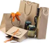 Papiertragetaschen 8 x 30 x 6 cm, Braun, Flaschentasche, Produktbild-Vorschau 3
