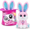 A pink plush bunny toy and its packaging are displayed against a white background. Podgląd zdjęcia produktu