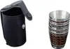 4er Set kleine lederbezogene Metallgläser 30 ml im Etui Produktbild-Vorschau 1
