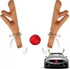 A product image showing a set of reindeer antlers and a red nose for car decoration, with a car shown in the background with the product installed. Produktbild-Vorschau