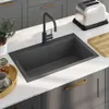 vidaXL Evier à encastrer fait main noir acier inoxydable Voir les images du produit 2