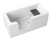 A white bathtub with a glass door and a gray mat inside, shown from a high angle. Produktbild-Vorschau