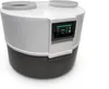 A white and gray heat pump with a black digital display on a white background. Produktbild-Vorschau