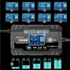 A battery charger with various display modes and battery level indicators. Náhled obrázku produktu