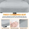 Close-up marketing image showing the seat cushion of an office chair with text highlighting its features. Podgląd zdjęcia produktu
