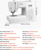 A white VEVOR sewing machine with dimensions and specifications displayed. Podgląd zdjęcia produktu