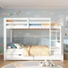 Cama nido de 90x200 cm para niños, color blanco, divisible Vista previa de la imagen del producto 4
