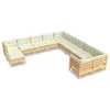 Möbel 11-tlg. Garten-Lounge-Set mit Creme Kissen Produktbild-Vorschau 2