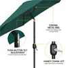 Yaheetech Parasol ogrodowy z korbą, średnica 269 cm, Podgląd zdjęcia produktu 4