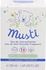 The image shows the front of a product box for Mustela Musti Eau De Soin Parfumee. Podgląd zdjęcia produktu