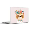 MuchoWow® Laptop Aufkleber Sticker Cover Faultier - Blumen Produktbild-Vorschau 1