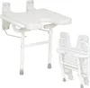 A white shower seat and a folded shower seat against a white background. Produktbild-Vorschau