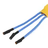 Close-up view of three blue wires with black connectors, emerging from a yellow casing. Náhľad obrázku produktu