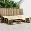 vidaXL Outdoor-Sofagarnitur mit Kissen 10 pcs Natur und Produktbild-Vorschau 2