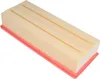 A rectangular air filter with pleated paper and a red frame. Anteprima dell’immagine prodotto