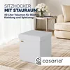 CASARIA® Hocker mit Stauraum Weiß Faltbar Deckel Kunstleder Produktbild-Vorschau 2