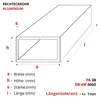 Aluminiumprofil 30x15x2 mm 200 cm Rechteckrohr Aluminium + Produktbild-Vorschau 2