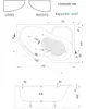 Technical drawing and dimensions of a bathtub. Produktbild-Vorschau