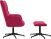 vidaXL Poltrona relax con sgabello in velluto rosso vino Anteprima dell’immagine prodotto 4