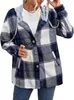 ASKSA Damen Karierte Kapuzen Warm Hemdjacke mit Kapuze Produktbild-Vorschau 2