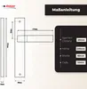 Technical drawing and measurement guide for a door handle. Produktbild-Vorschau