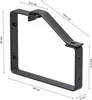 A black steel wall bracket for a ladder, with dimensions indicated by measurement lines and text. Produktbild-Vorschau