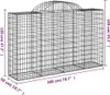 Gabionen mit Hochbogen 18Stk. 200x50x120/140cm Verzinktes Produktbild-Vorschau 6