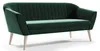 A green velvet sofa is shown against a white background. Produktbild-Vorschau