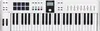 A white Arturia KeyLab Essential 49 MK3 MIDI controller keyboard is shown from a top-down perspective against a white background. Produktbild-Vorschau